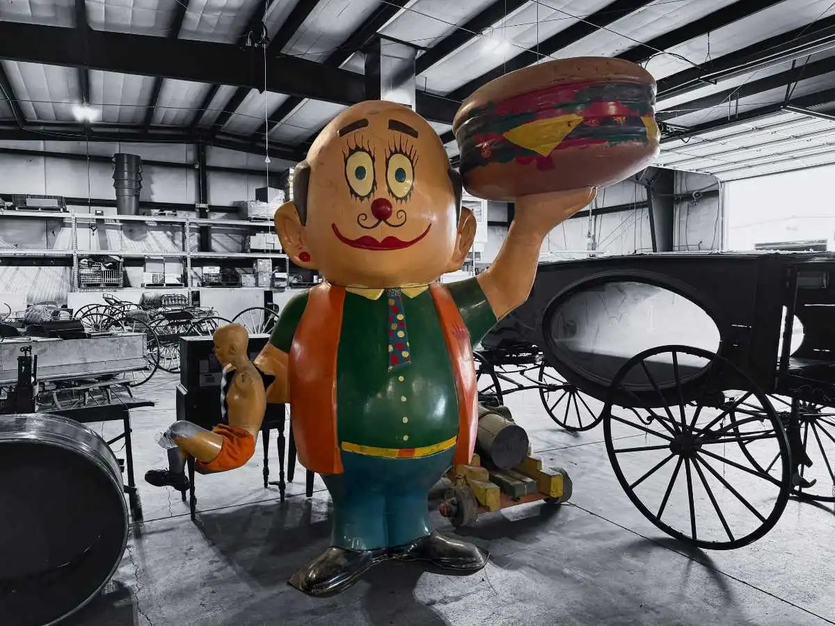 statue of burger guy from Dark Horse
