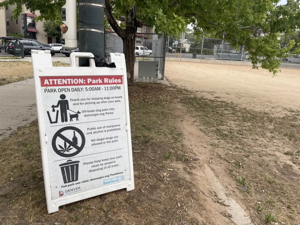 sign with park rules