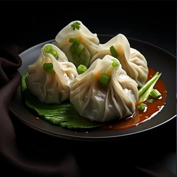 a plate of momos