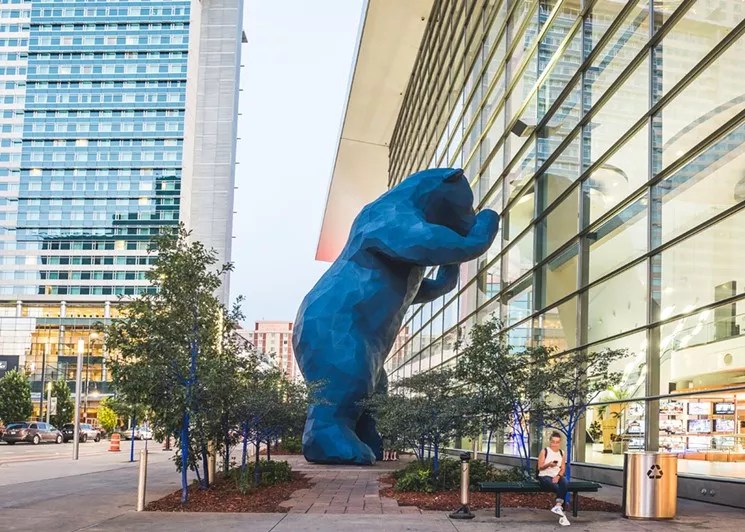 Reader: I Love the Big Blue Bear Looking in the Convention Center Window