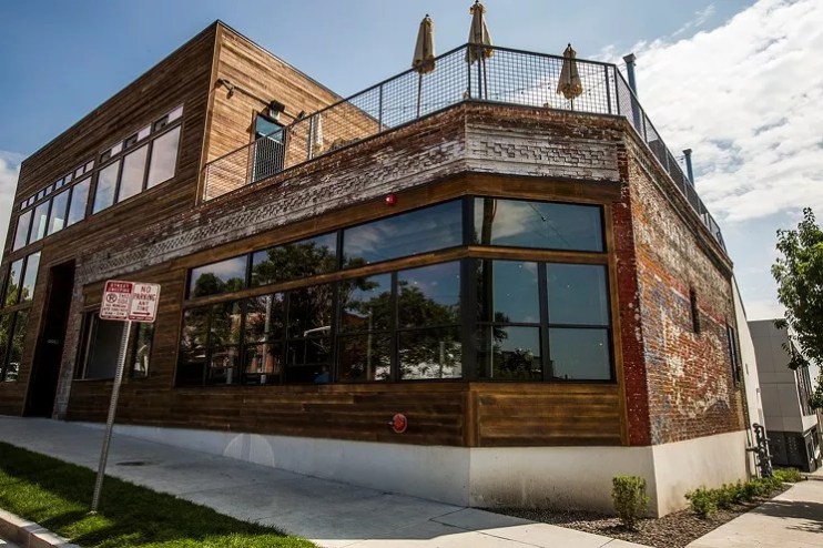 exterior of a brick building