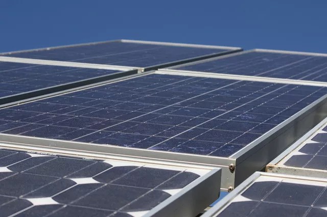 solar panels in the sun