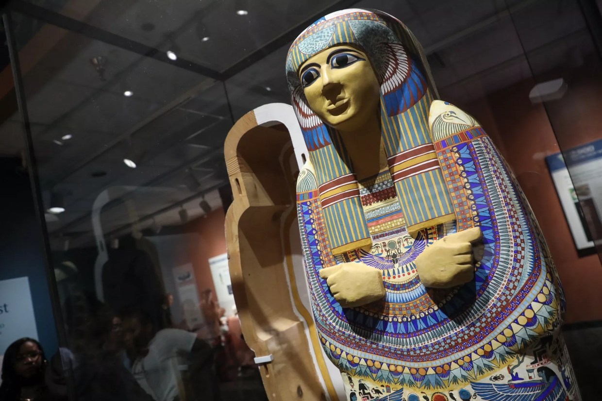 Egyptian sarcophagus at museum