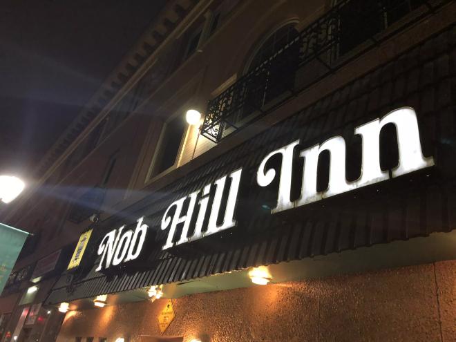 white lettering on a building