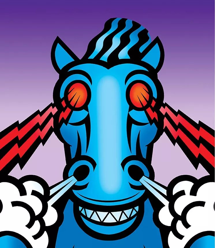 drawing of horse statude