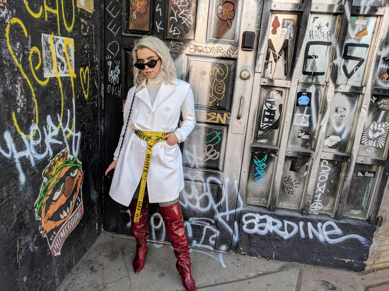 Student Sydney Scarola Stands Out in Off White on Santa Fe