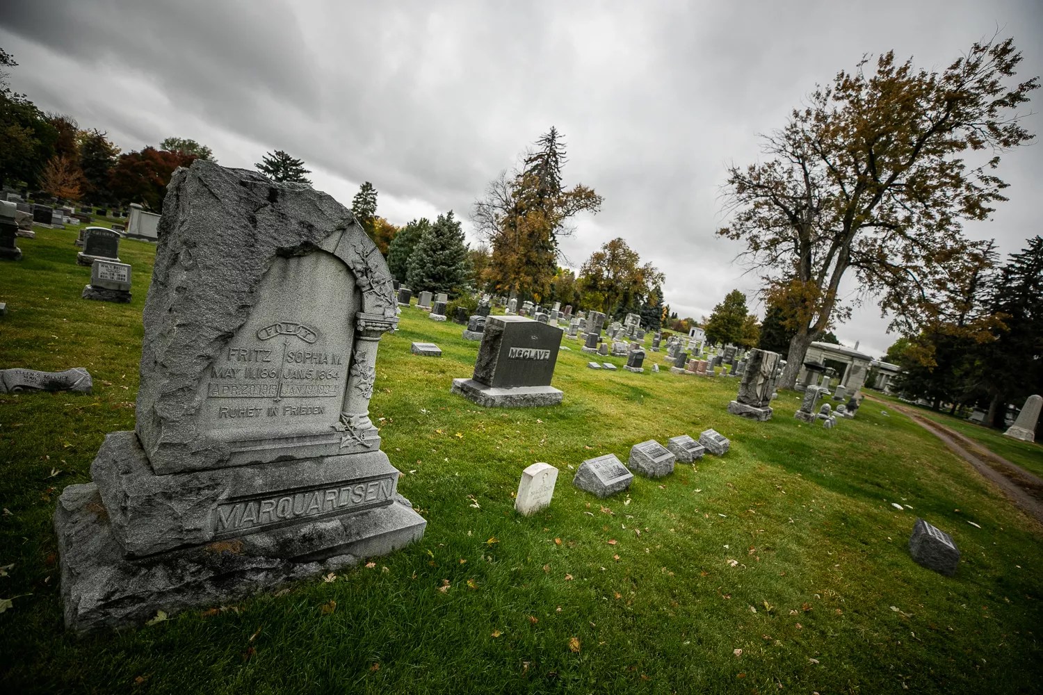 gravestones in Denver cemetery