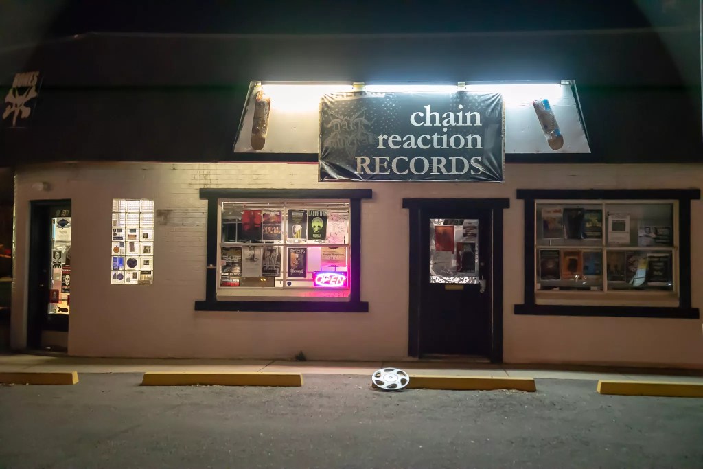 The storefront of Chain Reaction Records