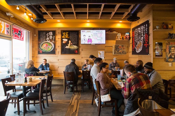 people inside a ramen shop