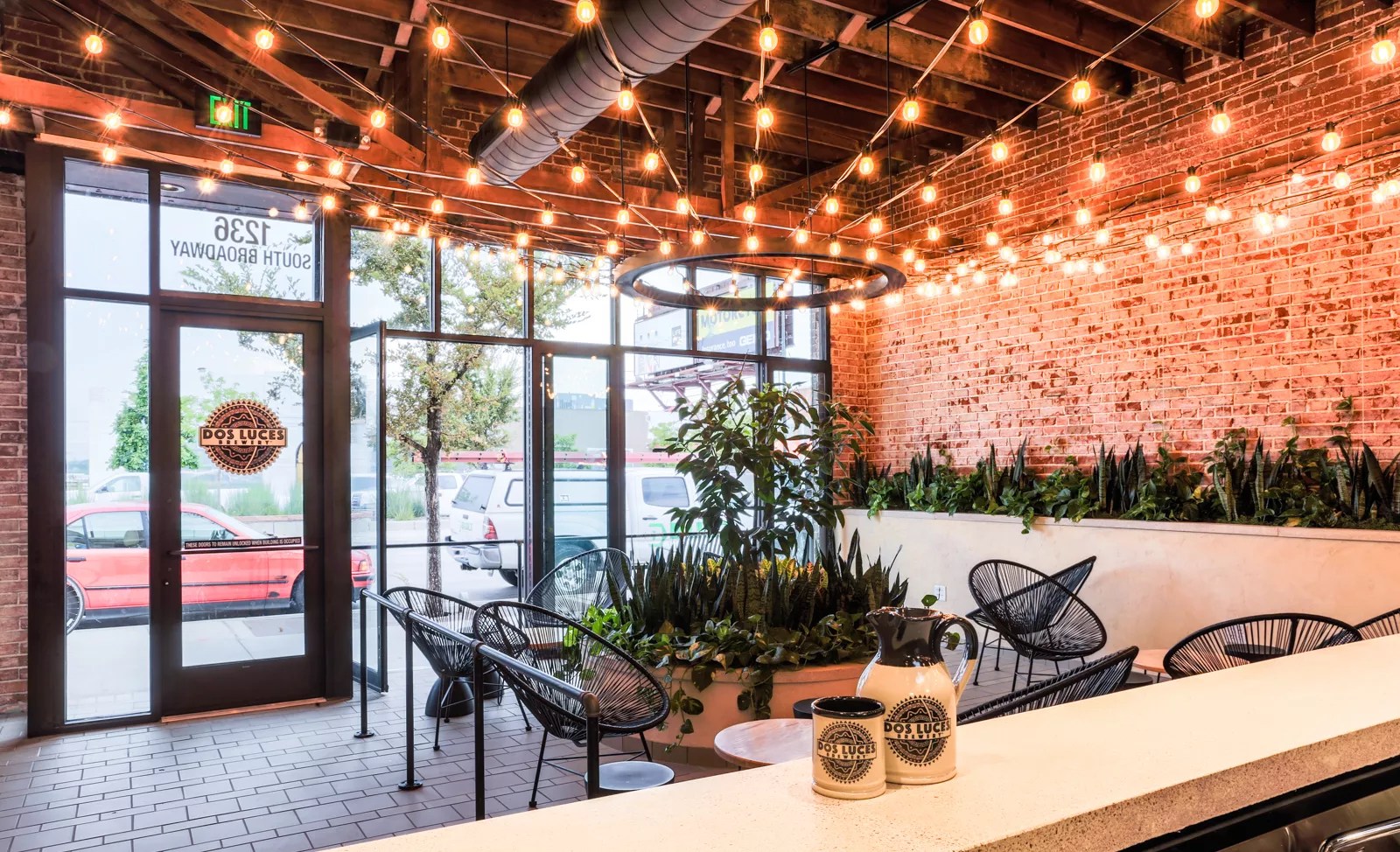 Interior tap room of a brewery.