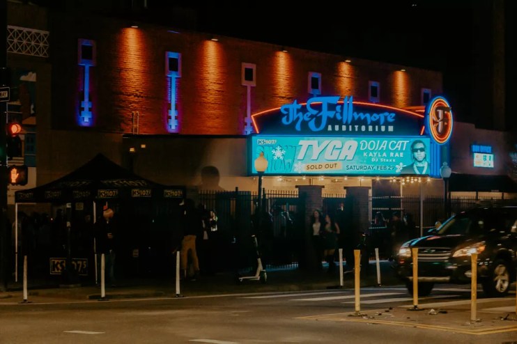 outside the fillmore auditorium, a live nation venue in denver