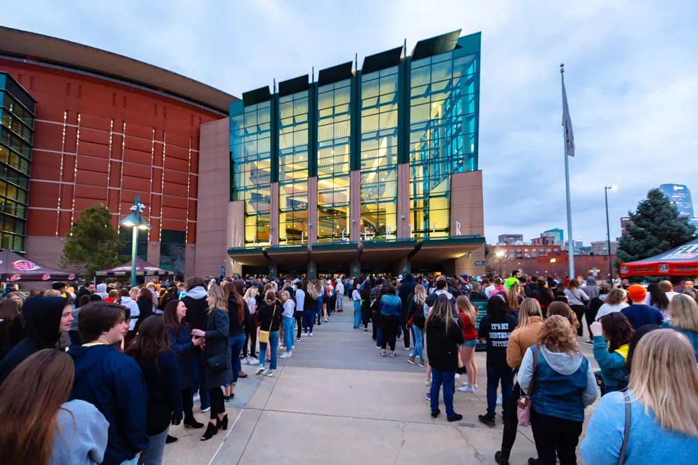 line outside a music venue