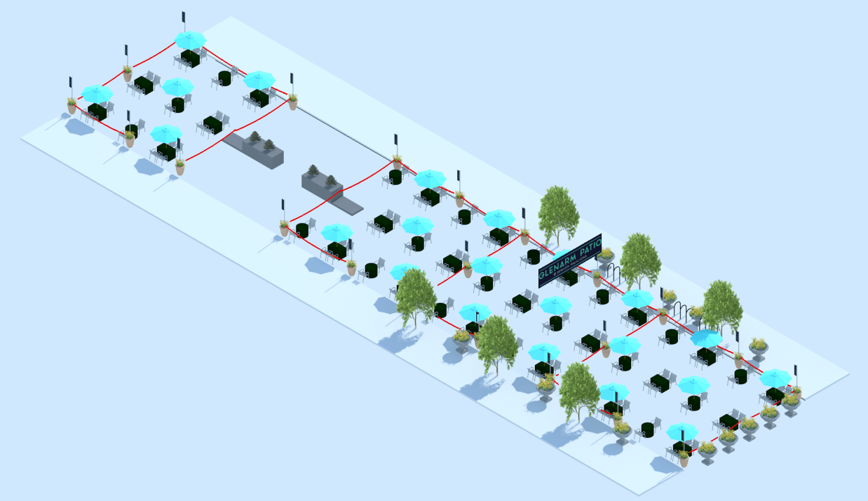 City Approves Communal Outdoor Dining on Closed Glenarm Place