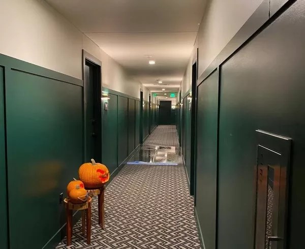 flooded apartment hallway