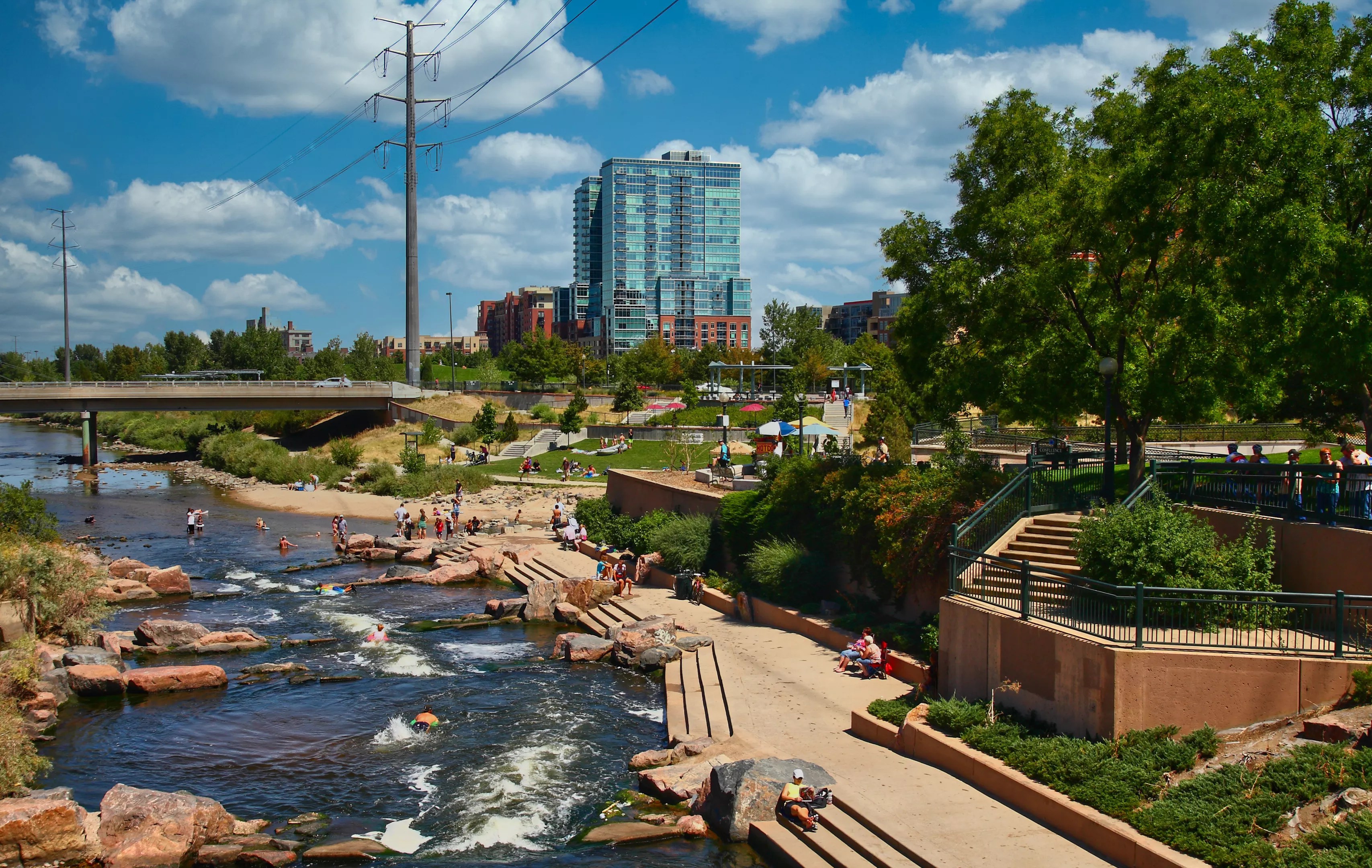 Tubers on the South Platte River in Denver
