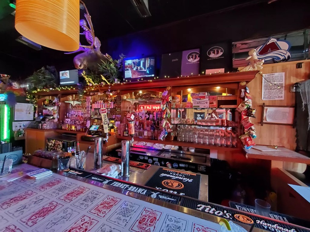 moose head over a bar