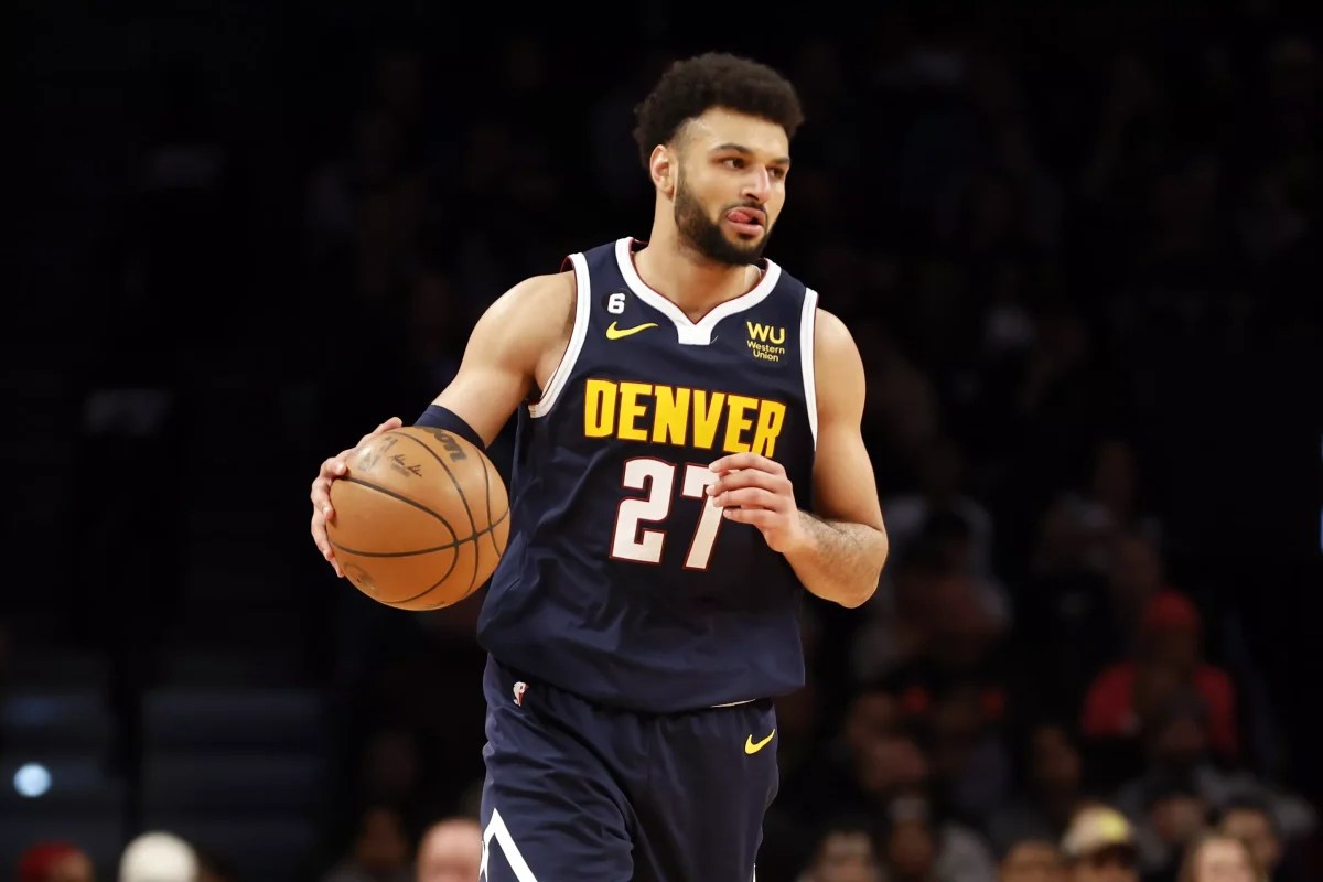 Jamal Murray of the denver nuggets dribbles the ball down court