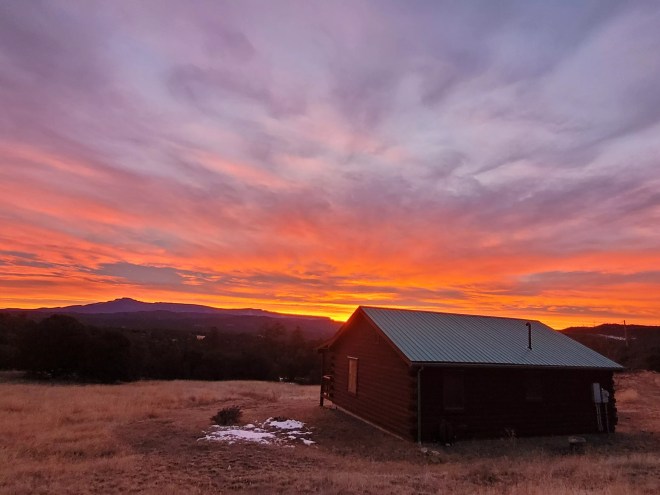 Colorado sunset with a barn