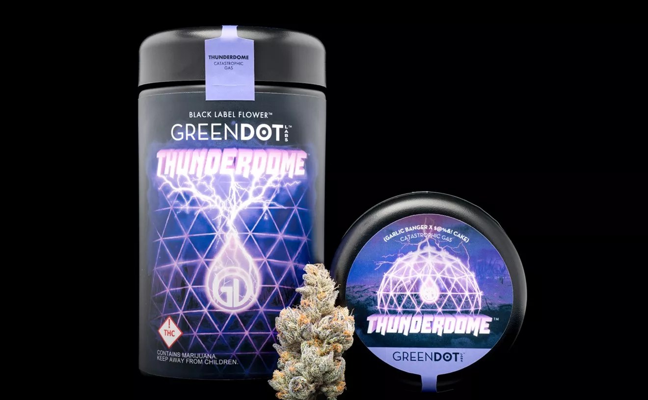 Thunderdome flower and jars from Green Dot Labs