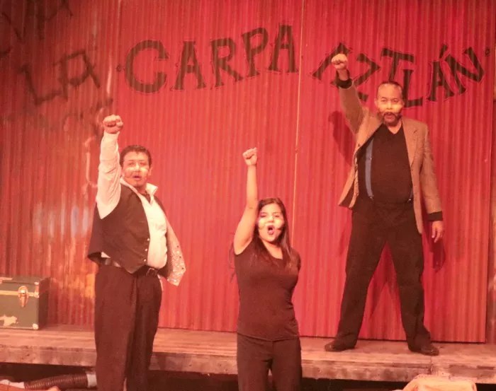 chicano theater activists on stage
