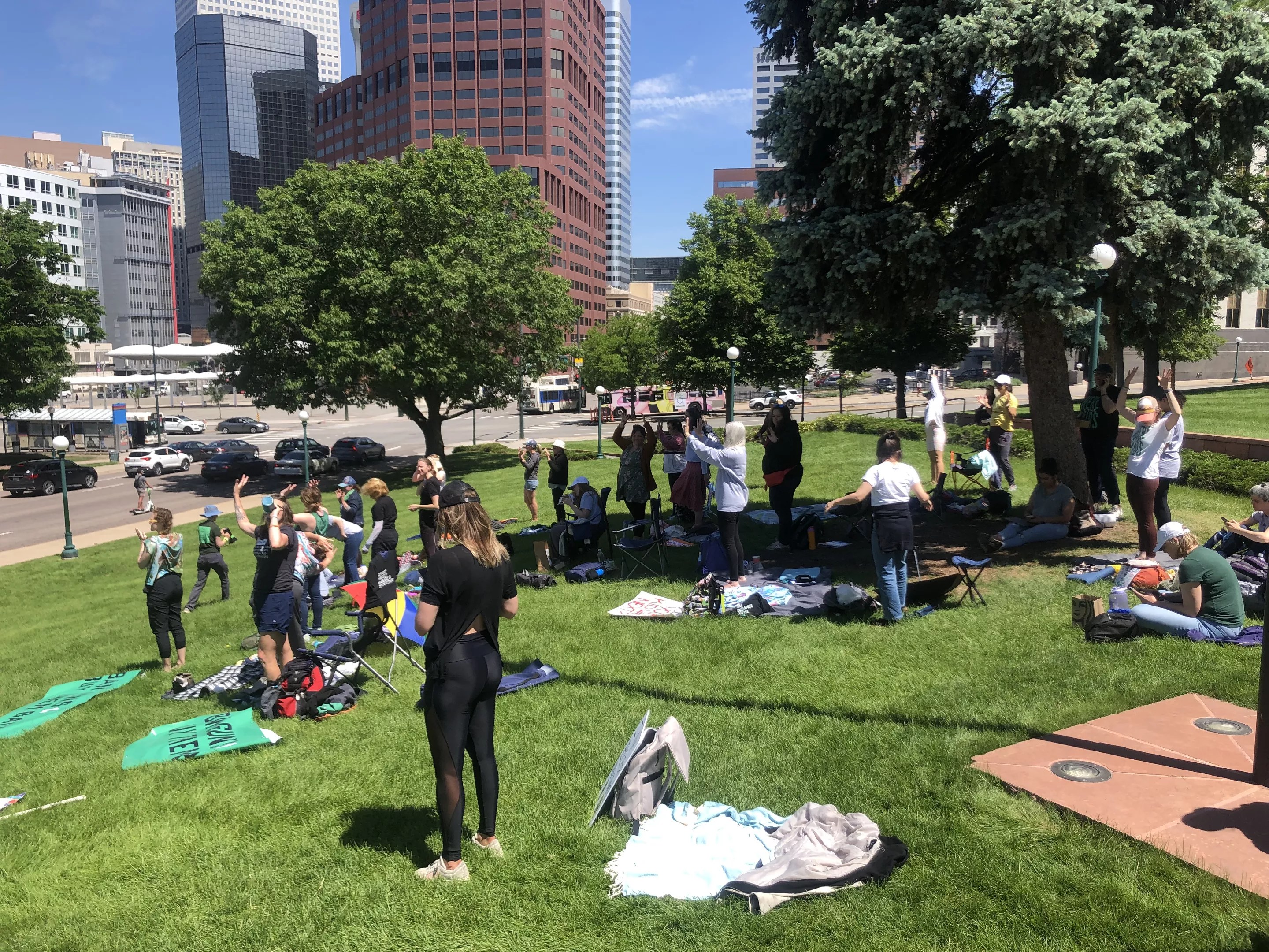 Day two Here4TheKids protesters on the lawn of the state capitol on June 6.