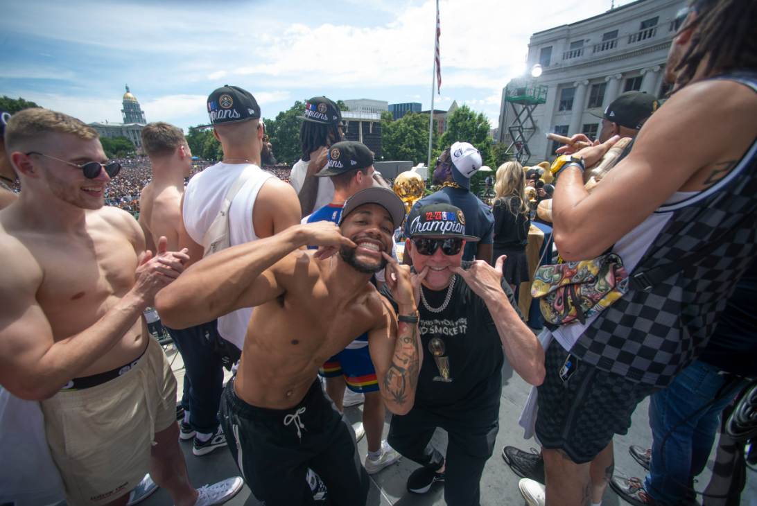 The Denver Nuggets championship celebration at Civic Center Park in Denver, Colorado.