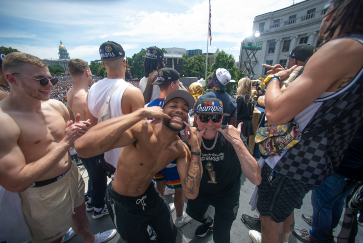 The Denver Nuggets championship celebration at Civic Center Park in Denver, Colorado.