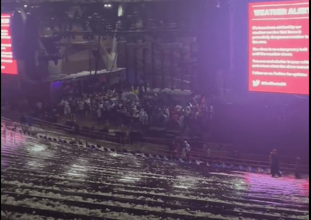Hail at Red Rocks during the June 21 storm.