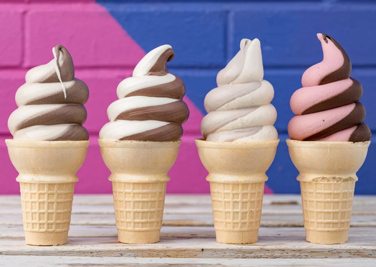 soft-serve ice cream cones