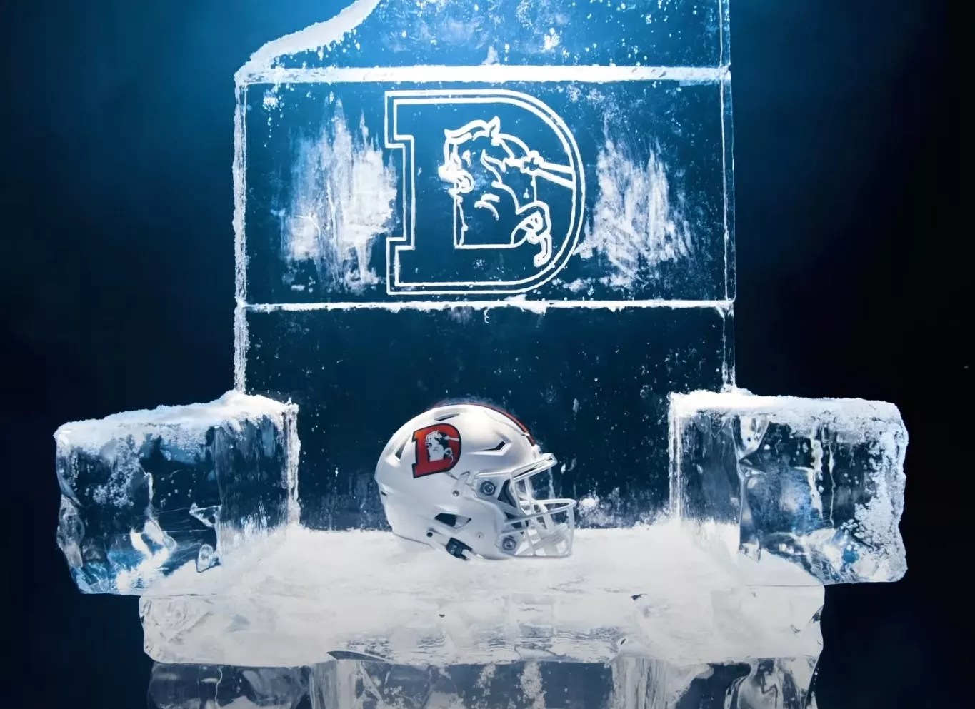 A promotional ad for the new alternate Denver Broncos helmets that were revealed on July 25.