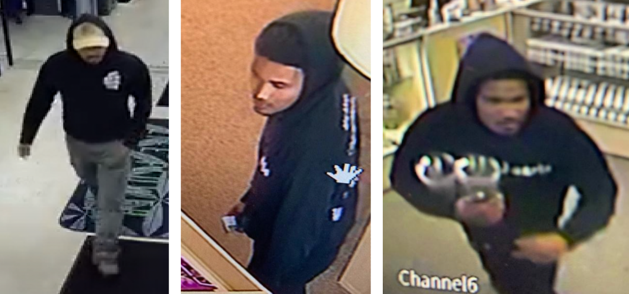 Surveillance footage of an alleged marijuana thief