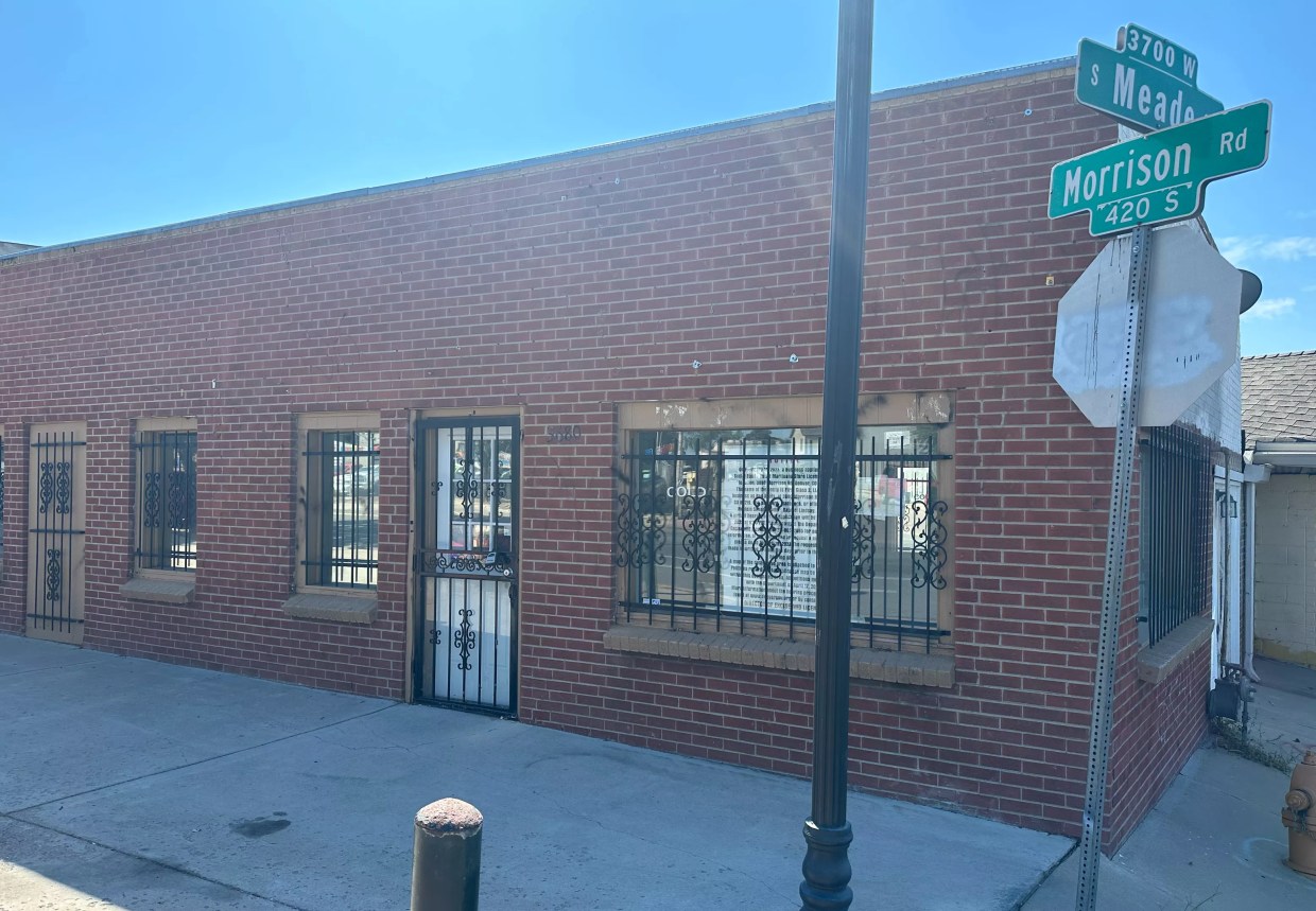 A vacant building in Denver on Morrison Road and South Meade Street