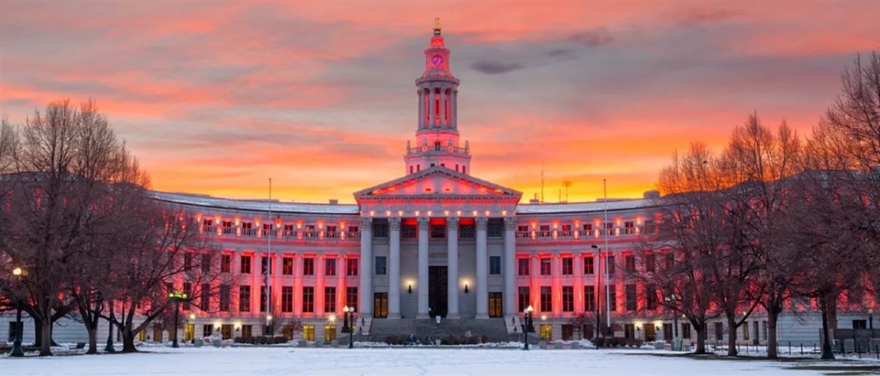 Denver City Hall at sunset
