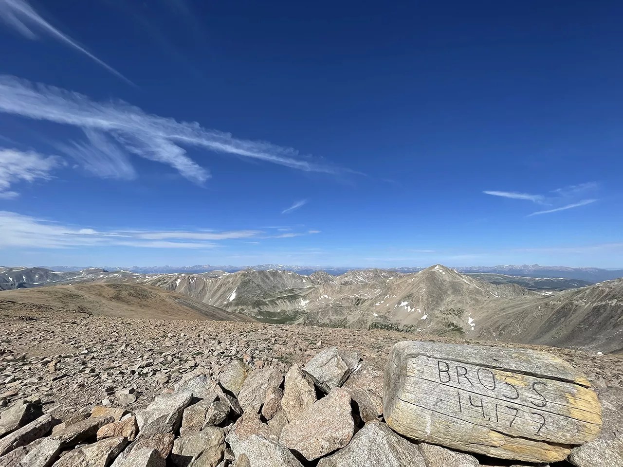 market on top of Colorado fourteener