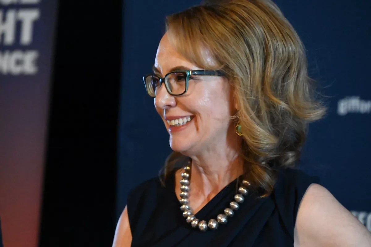 Former Arizona Congresswoman Gabby Giffords visits the Denver.