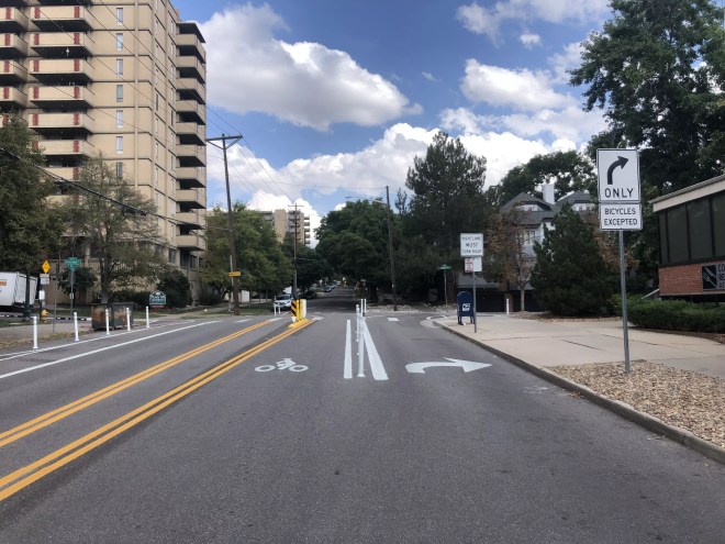 The diverter at Seventh Avenue and Pennsylvania Street.