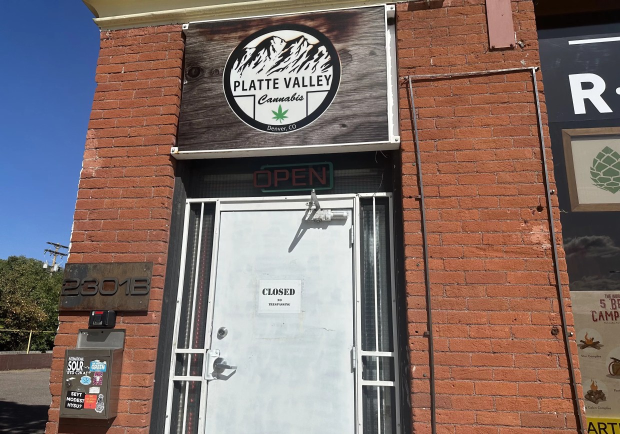 A closed dispensary in downtown Denver