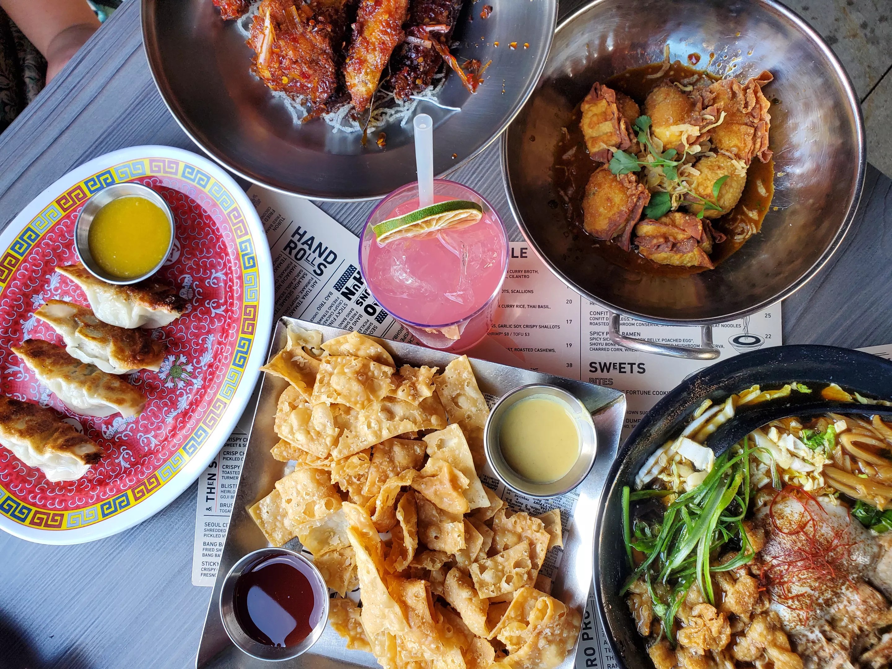 various dishes on plates