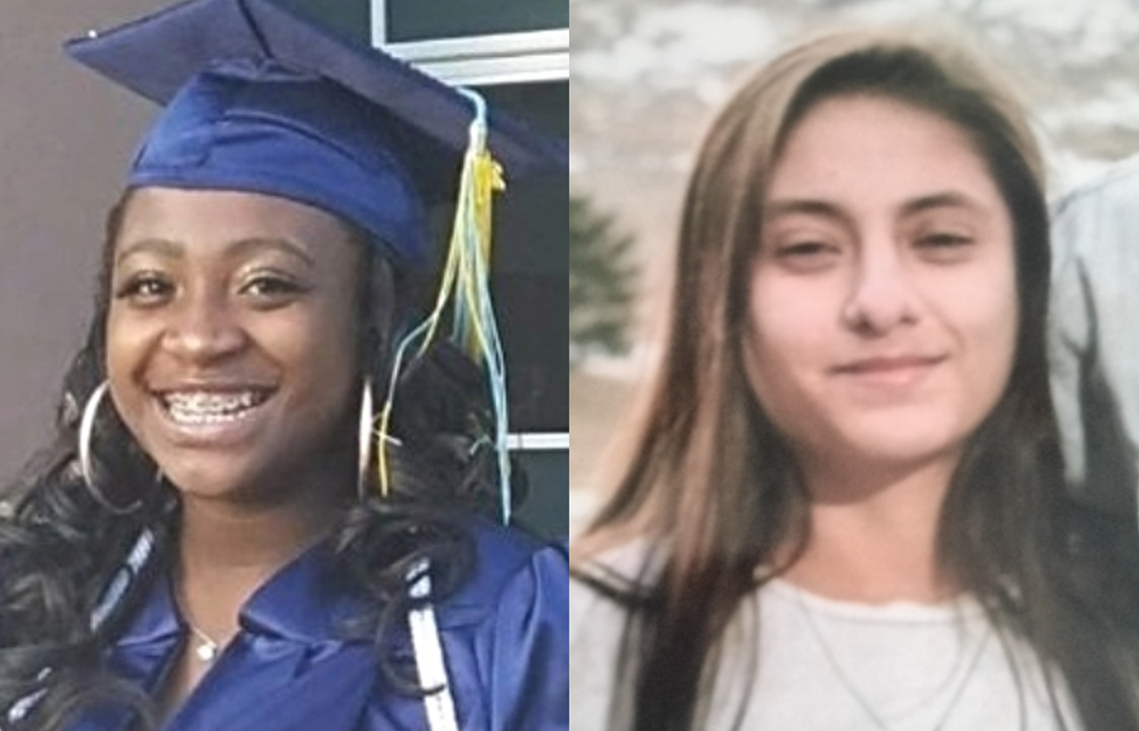 Headshots of Kalani Hayter (left) and Emriel Krantz (right), two young women killed in Colorado.