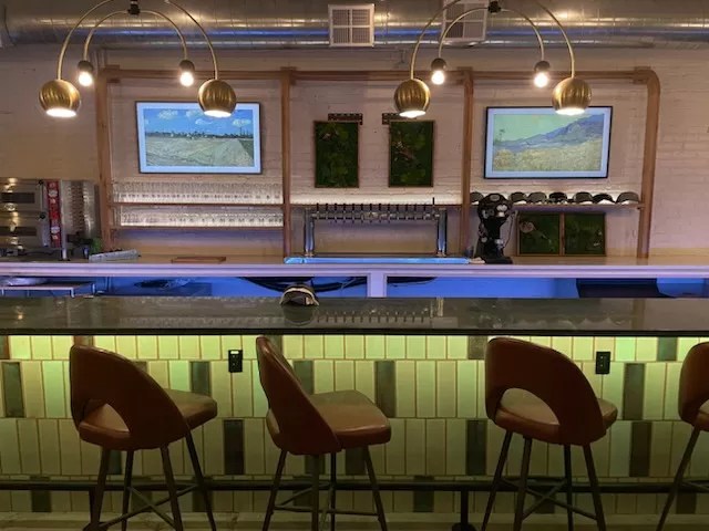 Brewery tap room bar.