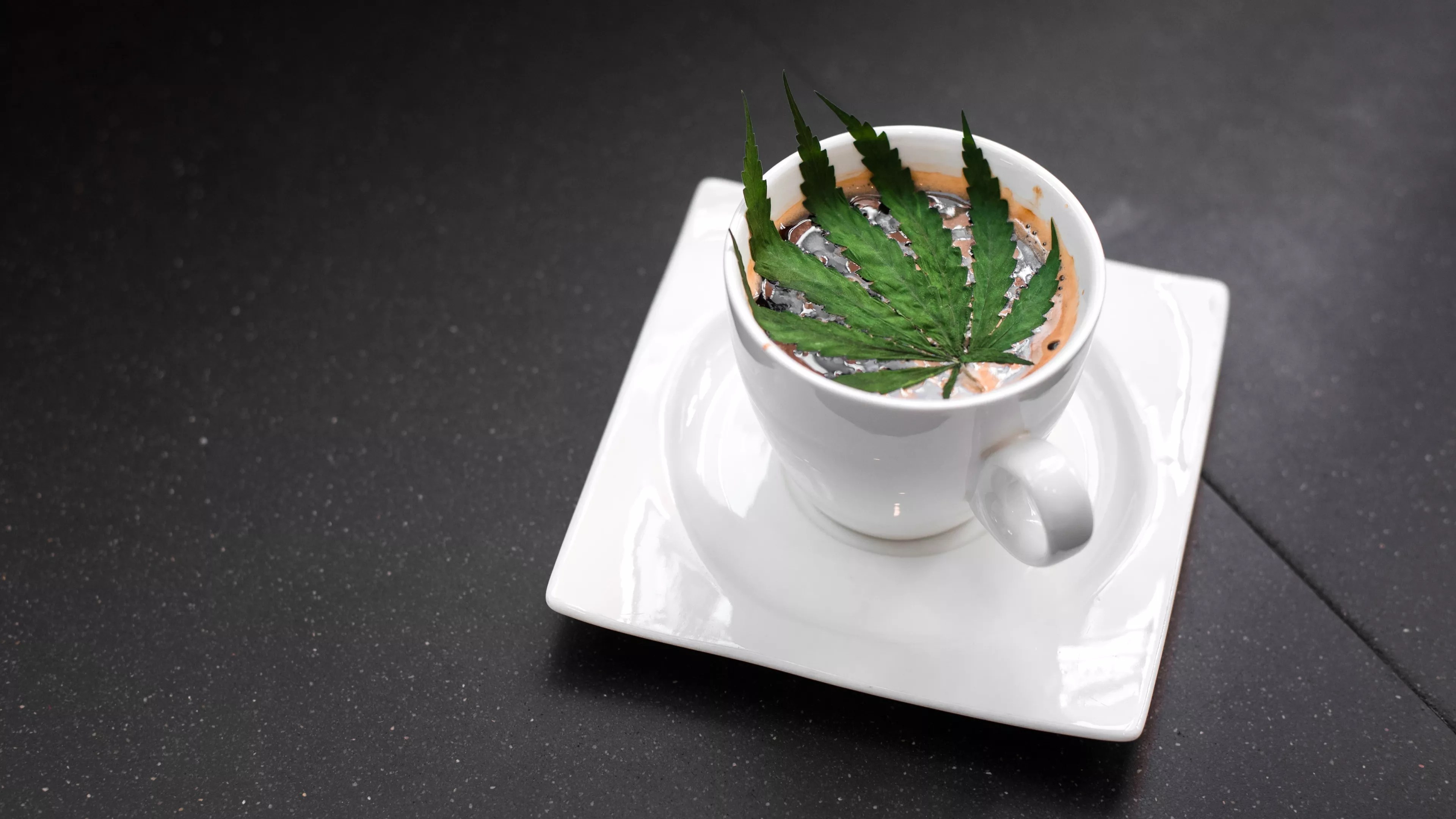 A cup of coffee with marijuana