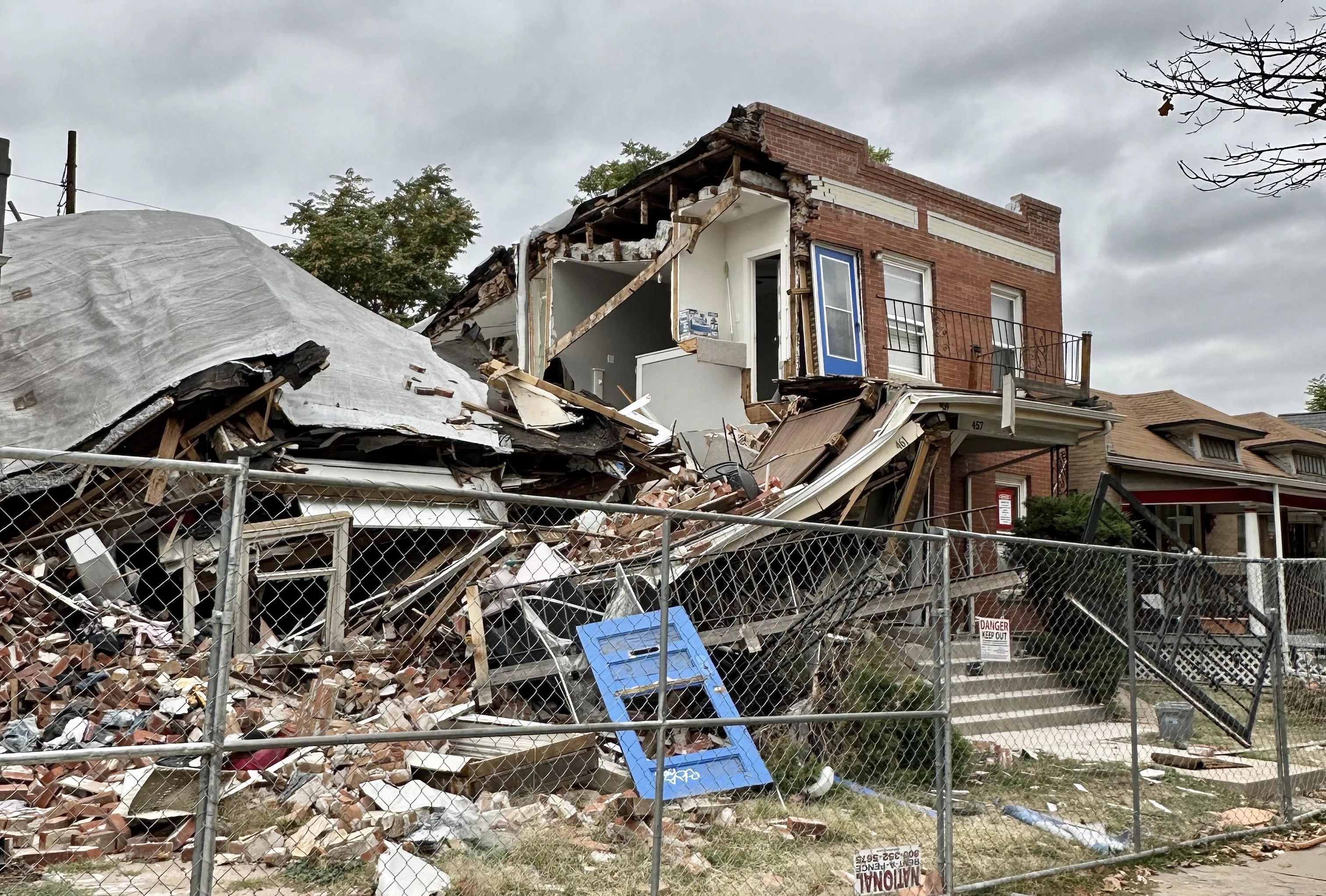A fourplex at 457 South Lincoln Street in Denver, Colorado, that exploded in August 2023.