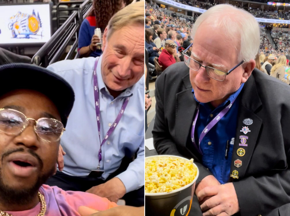 Screenshots of a video captured by Hoston Rockets fan Andre Benson of his "racial profiling" at the December 8 Denver Nuggets game.