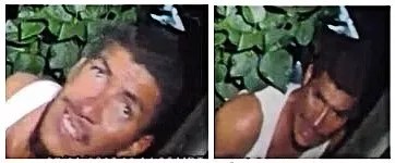 Screenshots from security footage of a man outside a Park Hill house, who is accused of breaking in and stealing underwear.