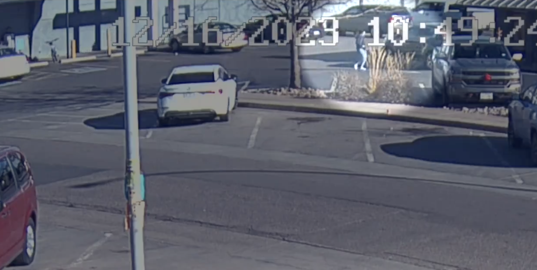 A woman stealing a getaway car in Commerce City, Colorado.