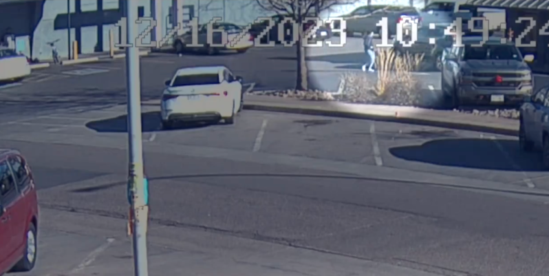 A woman stealing a getaway car in Commerce City, Colorado.