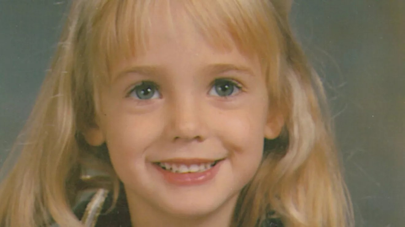JonBenét Ramsey posing for a school picture.