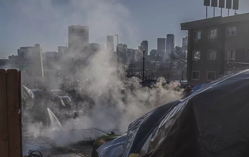 smoke over denver skyline