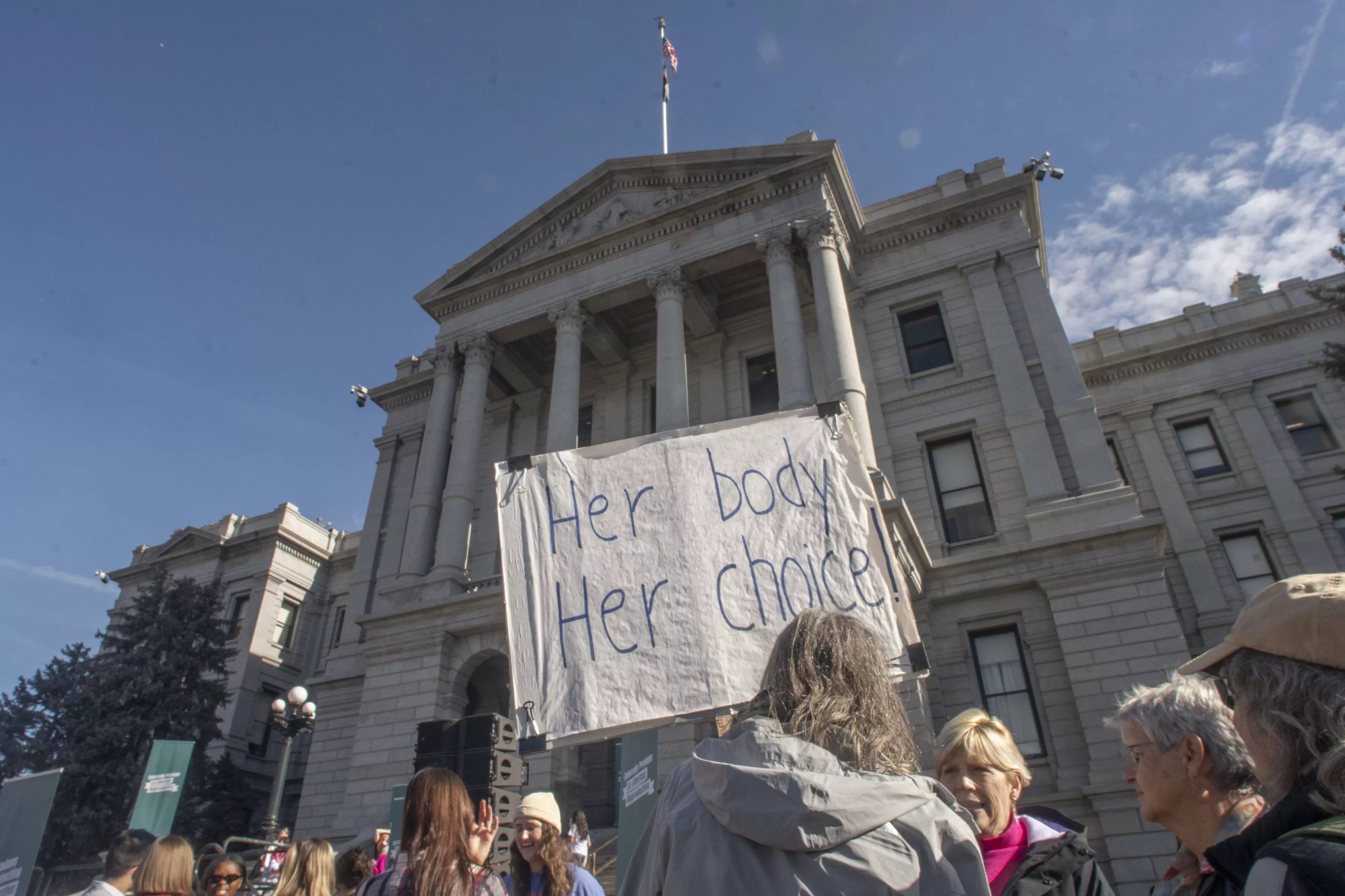 abortion supporters at Colorado capitol.