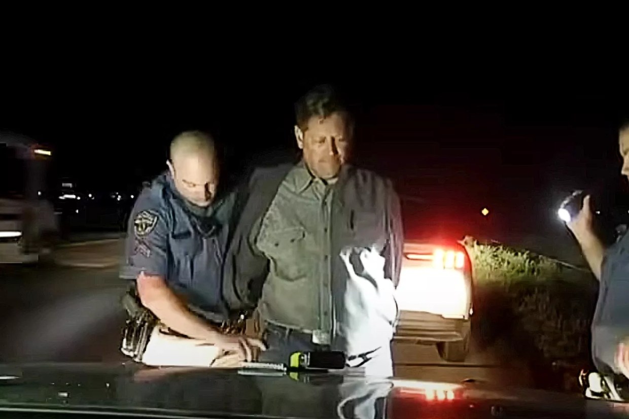 A screenshot of Colorado State Patrol footage of House Minority Leader Mike Lynch's DUI arrest.